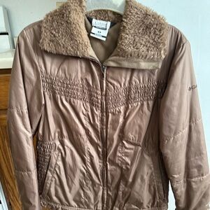 Columbia Women's Tan Ski Jacket with Faux Fur